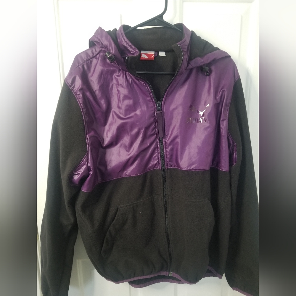 Puma Zip up fleece hooded jacket/athleisure wear.